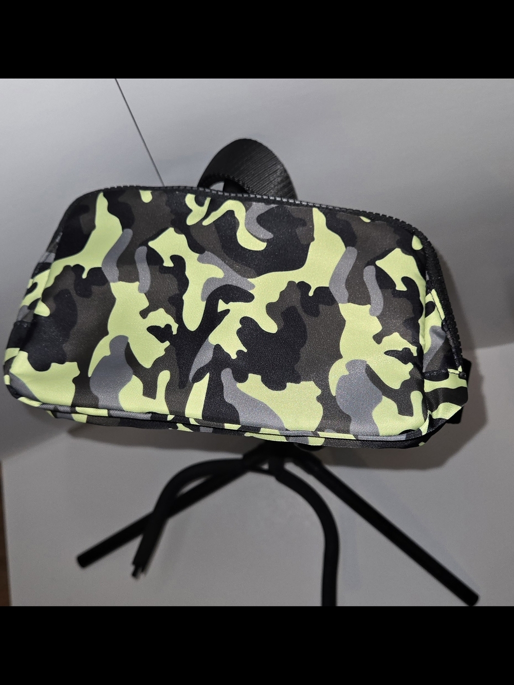 Neon Green and Black Camo Crossbody Bag New